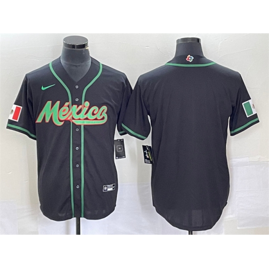 Men Mexico Baseball Blank 2023 Black World Baseball Classic Stitched Jersey Men Mexico Baseball Blank 2023 Black World Baseball Classic Stitched Jersey