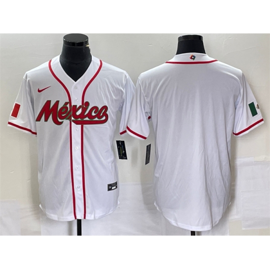 Men Mexico Baseball Blank 2023 White World Baseball Classic Stitched Jersey Men Mexico Baseball Blank 2023 White World Baseball Classic Stitched Jersey