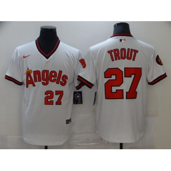 Men Nike Angels 27 Mike Trout White Nike Cool Base Jersey Men Nike Angels 27 Mike Trout White Nike Cool Base Jersey