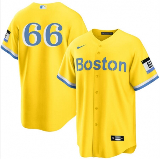 Men Nike Boston Red Sox #66 Brayan Bello Yellow City Edition Stitched Cool Base Baseball Jersey Men Nike Boston Red Sox #66 Brayan Bello Yellow City Edition Stitched Cool Base Baseball Jersey