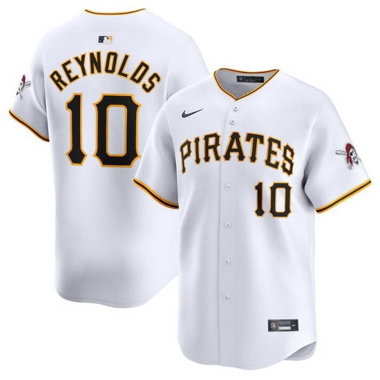 Men Pittsburgh Pirates 10 Bryan Reynolds White Home Limited Stitched Baseball Jersey Men Pittsburgh Pirates 10 Bryan Reynolds White Home Limited Stitched Baseball Jersey