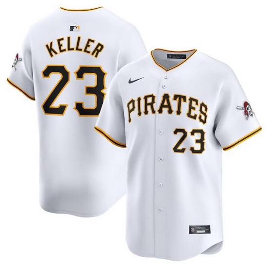 Men Pittsburgh Pirates 23 Mitch Keller White Home Limited Stitched Baseball Jersey Men Pittsburgh Pirates 23 Mitch Keller White Home Limited Stitched Baseball Jersey