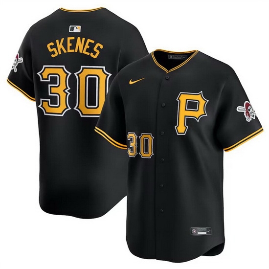 Men Pittsburgh Pirates 30 Paul Skenes Black 2024 Alternate Limited Stitched Baseball Jersey Men Pittsburgh Pirates 30 Paul Skenes Black 2024 Alternate Limited Stitched Baseball Jersey