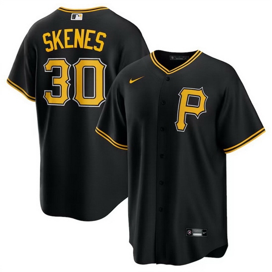 Men Pittsburgh Pirates 30 Paul Skenes Black Cool Base Stitched Baseball Jersey Men Pittsburgh Pirates 30 Paul Skenes Black Cool Base Stitched Baseball Jersey