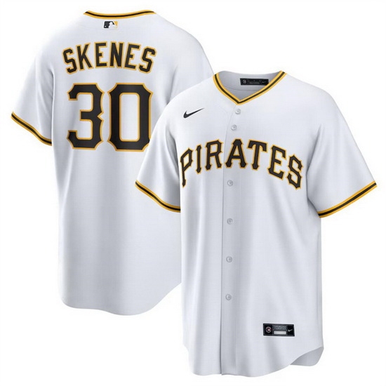 Men Pittsburgh Pirates 30 Paul Skenes White Cool Base Stitched Baseball Jersey Men Pittsburgh Pirates 30 Paul Skenes White Cool Base Stitched Baseball Jersey