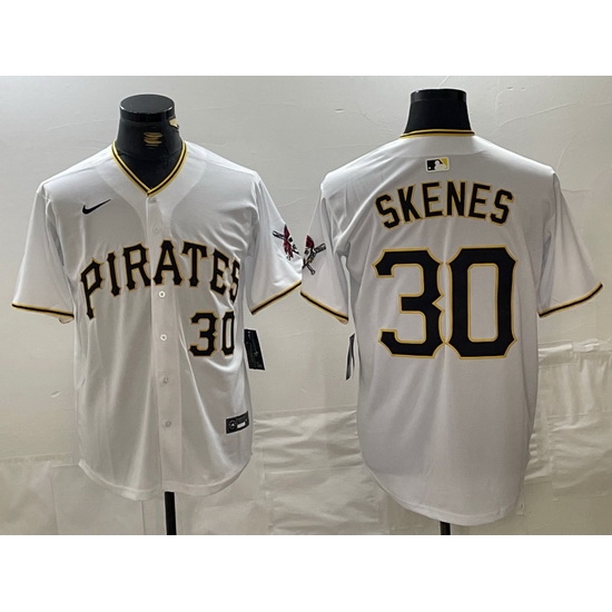 Men Pittsburgh Pirates 30 Paul Skenes white Stitched Baseball Jersey Men Pittsburgh Pirates 30 Paul Skenes white Stitched Baseball Jersey