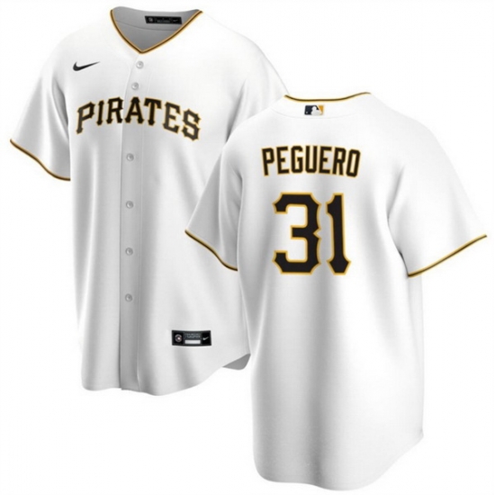 Men Pittsburgh Pirates 31 Liover Peguero White Cool Base Stitched Baseball Jersey Men Pittsburgh Pirates 31 Liover Peguero White Cool Base Stitched Baseball Jersey