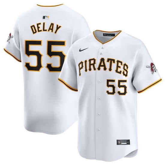 Men Pittsburgh Pirates 55 Jason Delay White Home Limited Stitched Baseball Jersey Men Pittsburgh Pirates 55 Jason Delay White Home Limited Stitched Baseball Jersey