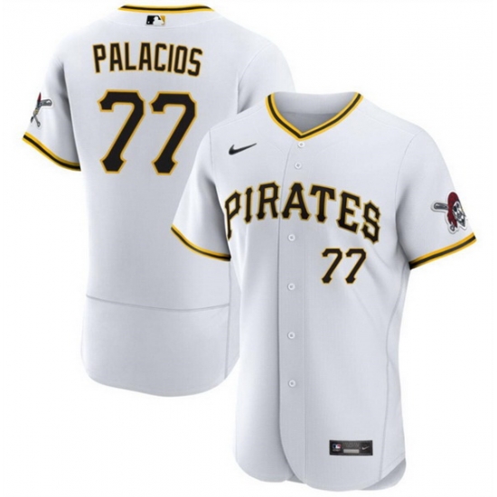 Men Pittsburgh Pirates 77 Joshua Palacios White Flex Base Stitched Baseball Jersey Men Pittsburgh Pirates 77 Joshua Palacios White Flex Base Stitched Baseball Jersey