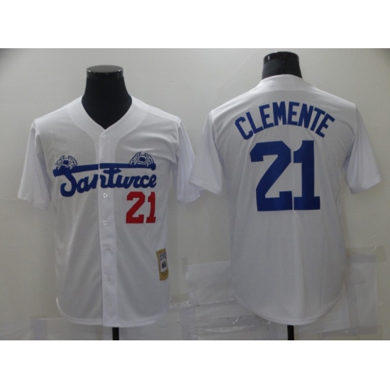 Men Santwice 21 Film Roberto Clemente White Base Ball Jersey Men Santwice 21 Film Roberto Clemente White Base Ball Jersey