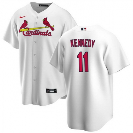 Men St Louis Cardinals 11 Buddy Kennedy White Cool Base Stitched Jersey Men St Louis Cardinals 11 Buddy Kennedy White Cool Base Stitched Jersey