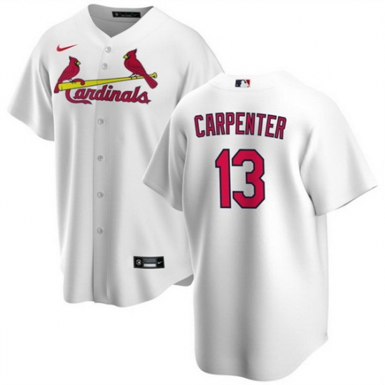 Men St Louis Cardinals 13 Matt Carpenter White Cool Base Stitched Jersey Men St Louis Cardinals 13 Matt Carpenter White Cool Base Stitched Jersey