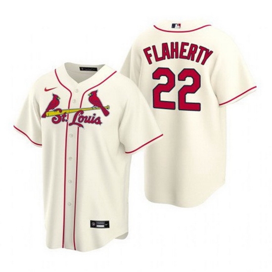 Men St Louis Cardinals 22 Jack Flaherty Cream Cool Base Stitched Jersey Men St Louis Cardinals 22 Jack Flaherty Cream Cool Base Stitched Jersey