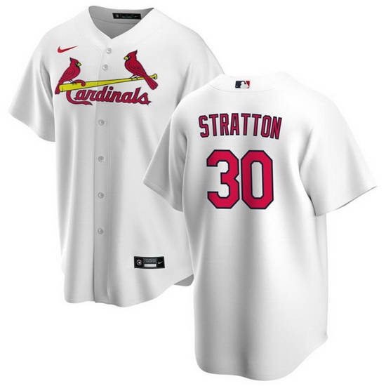 Men St Louis Cardinals 30 Chris Stratton White Cool Base Stitched Jersey Men St Louis Cardinals 30 Chris Stratton White Cool Base Stitched Jersey