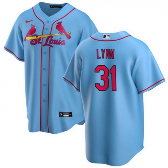 Men St Louis Cardinals 31 Lance Lynn Blue Cool Base Stitched Baseball Jersey Men St Louis Cardinals 31 Lance Lynn Blue Cool Base Stitched Baseball Jersey