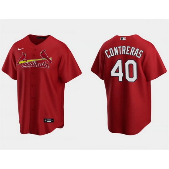 Men St Louis Cardinals 40 Willson Contreras Red Cool Base Stitched Jersey Men St Louis Cardinals 40 Willson Contreras Red Cool Base Stitched Jersey