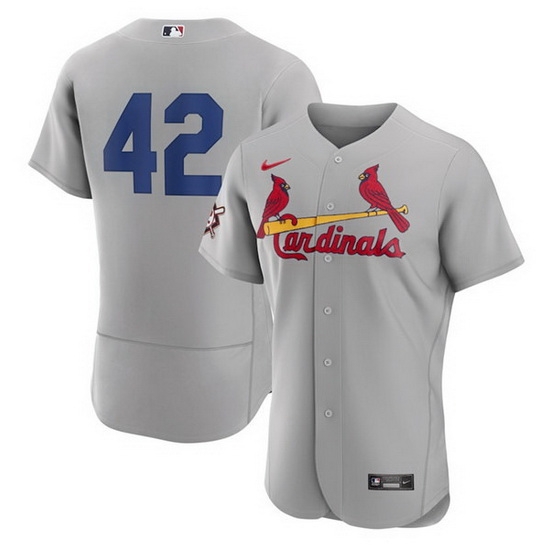 Men St Louis Cardinals 42 Jackie Robinson Grey Flex Base Stitched jersey Men St Louis Cardinals 42 Jackie Robinson Grey Flex Base Stitched jersey