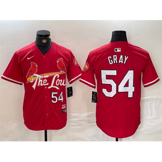 Men St Louis Cardinals 54 Sonny Gray Red 2024 City Connect Stitched Baseball Jersey Men St Louis Cardinals 54 Sonny Gray Red 2024 City Connect Stitched Baseball Jersey