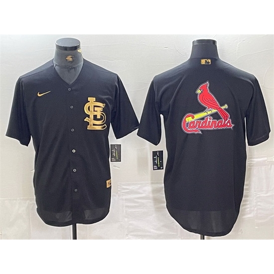 Men St Louis Cardinals Black Team Big Logo Cool Base Stitched Jersey 2 Men St Louis Cardinals Black Team Big Logo Cool Base Stitched Jersey 2