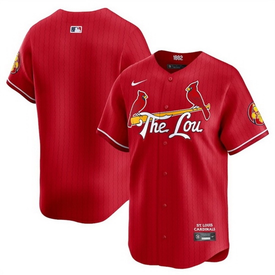 Men St Louis Cardinals Blank Red 2024 City Connect Limited Stitched Baseball Jersey Men St Louis Cardinals Blank Red 2024 City Connect Limited Stitched Baseball Jersey