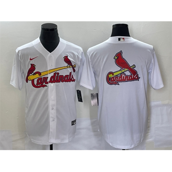 Men St Louis Cardinals White Big Team Logo In Back Cool Base Stitched Jersey Men St Louis Cardinals White Big Team Logo In Back Cool Base Stitched Jersey