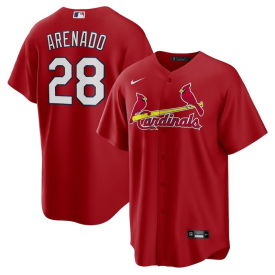 Men St.Louis Cardinals 28 Nolan Arenado Red Nike Cool Base Jersey Men St.Louis Cardinals 28 Nolan Arenado Red Nike Cool Base Jersey