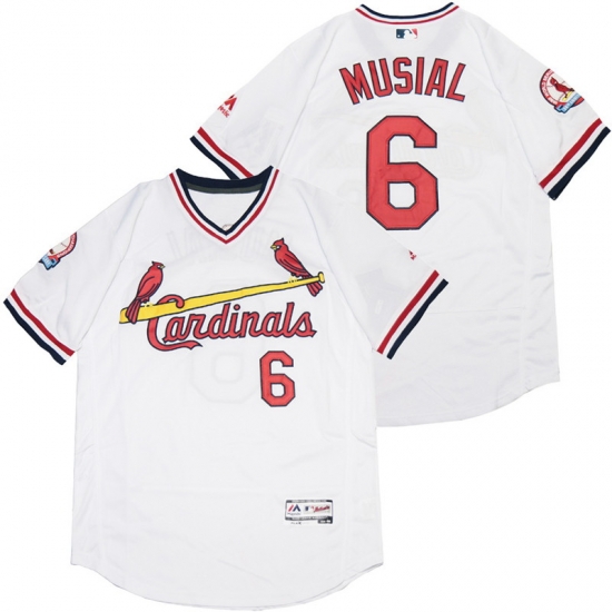 Men St.Louis Cardinals 6 Stan Musial White Flexbase Jersey Men St.Louis Cardinals 6 Stan Musial White Flexbase Jersey