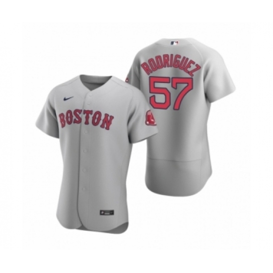 Men's Boston Red Sox #57 Eduardo Rodriguez Nike Gray Authentic Road Jersey Men's Boston Red Sox #57 Eduardo Rodriguez Nike Gray Authentic Road Jersey