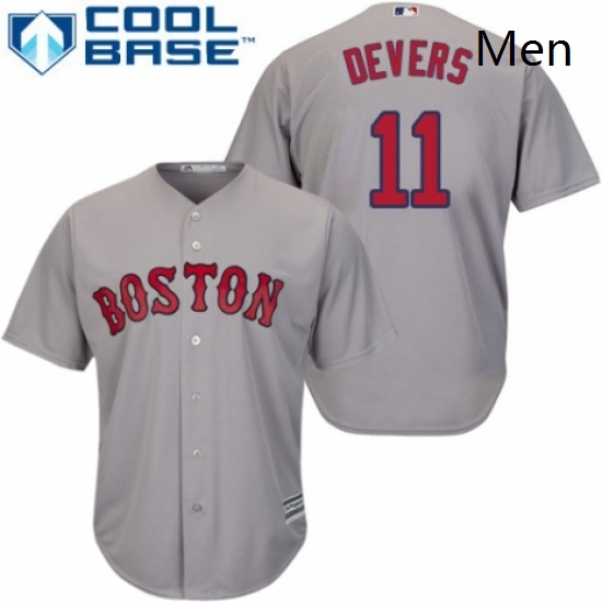 Mens Majestic Boston Red Sox 11 Rafael Devers Replica Grey Road Cool Base MLB Jersey Mens Majestic Boston Red Sox 11 Rafael Devers Replica Grey Road Cool Base MLB Jersey