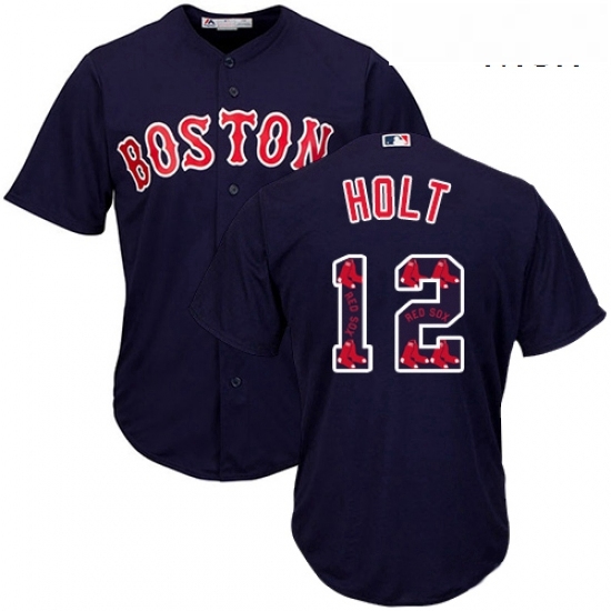 Mens Majestic Boston Red Sox 12 Brock Holt Authentic Navy Blue Team Logo Fashion Cool Base MLB Jersey Mens Majestic Boston Red Sox 12 Brock Holt Authentic Navy Blue Team Logo Fashion Cool Base MLB Jersey