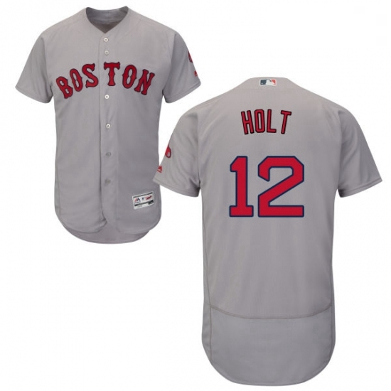 Mens Majestic Boston Red Sox 12 Brock Holt Grey Road Flex Base Authentic Collection MLB Jersey Mens Majestic Boston Red Sox 12 Brock Holt Grey Road Flex Base Authentic Collection MLB Jersey