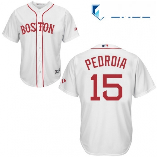 Mens Majestic Boston Red Sox 15 Dustin Pedroia Replica White New Alternate Home Cool Base MLB Jersey Mens Majestic Boston Red Sox 15 Dustin Pedroia Replica White New Alternate Home Cool Base MLB Jersey