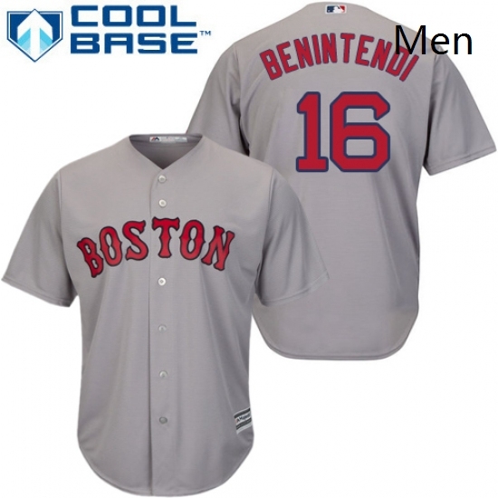 Mens Majestic Boston Red Sox 16 Andrew Benintendi Replica Grey Road Cool Base MLB Jersey Mens Majestic Boston Red Sox 16 Andrew Benintendi Replica Grey Road Cool Base MLB Jersey