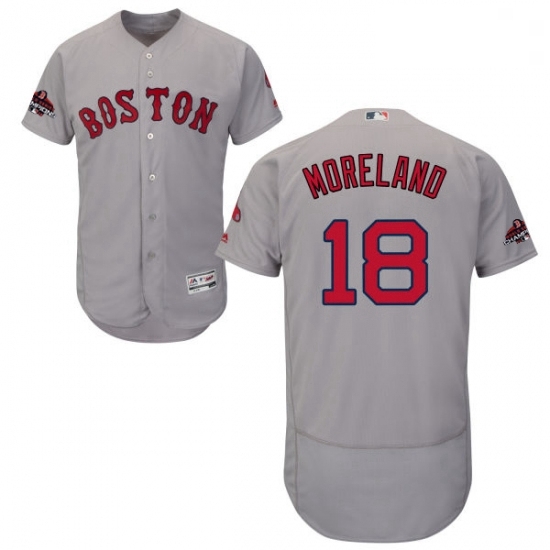 Mens Majestic Boston Red Sox 18 Mitch Moreland Grey Road Flex Base Authentic Collection 2018 World Series Jersey Mens Majestic Boston Red Sox 18 Mitch Moreland Grey Road Flex Base Authentic Collection 2018 World Series Jersey