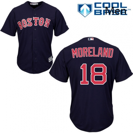 Mens Majestic Boston Red Sox 18 Mitch Moreland Replica Navy Blue Alternate Road Cool Base MLB Jersey Mens Majestic Boston Red Sox 18 Mitch Moreland Replica Navy Blue Alternate Road Cool Base MLB Jersey