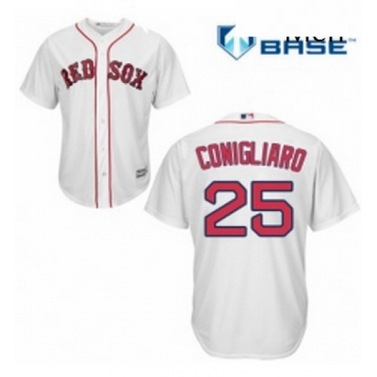 Mens Majestic Boston Red Sox 25 Tony Conigliaro Replica White Home Cool Base MLB Jersey 