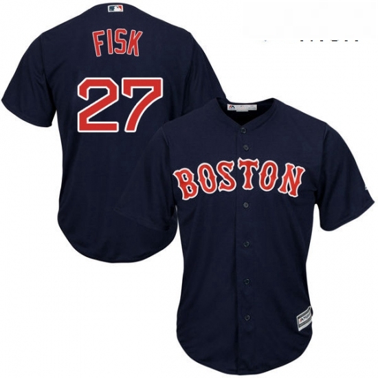 Mens Majestic Boston Red Sox 27 Carlton Fisk Replica Navy Blue Alternate Road Cool Base MLB Jersey Mens Majestic Boston Red Sox 27 Carlton Fisk Replica Navy Blue Alternate Road Cool Base MLB Jersey