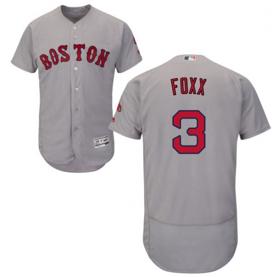 Mens Majestic Boston Red Sox 3 Jimmie Foxx Grey Road Flex Base Authentic Collection MLB Jersey Mens Majestic Boston Red Sox 3 Jimmie Foxx Grey Road Flex Base Authentic Collection MLB Jersey