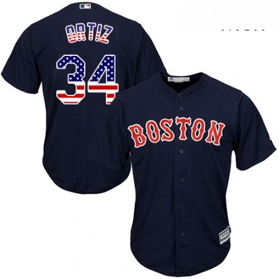 Mens Majestic Boston Red Sox 34 David Ortiz Authentic Navy Blue USA Flag Fashion MLB Jersey Mens Majestic Boston Red Sox 34 David Ortiz Authentic Navy Blue USA Flag Fashion MLB Jersey