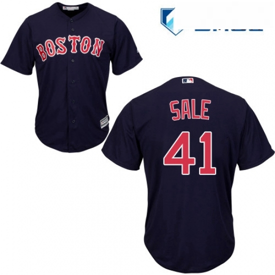 Mens Majestic Boston Red Sox 41 Chris Sale Replica Navy Blue Alternate Road Cool Base MLB Jersey Mens Majestic Boston Red Sox 41 Chris Sale Replica Navy Blue Alternate Road Cool Base MLB Jersey