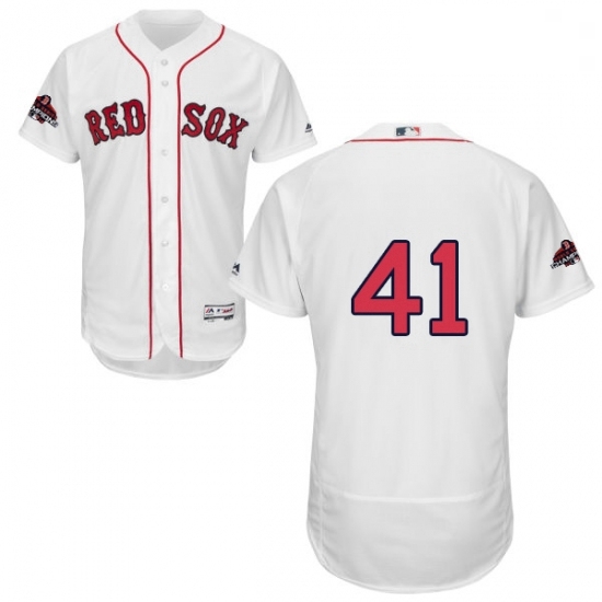 Mens Majestic Boston Red Sox 41 Chris Sale White Home Flex Base Authentic Collection 2018 World Series Jersey Mens Majestic Boston Red Sox 41 Chris Sale White Home Flex Base Authentic Collection 2018 World Series Jersey
