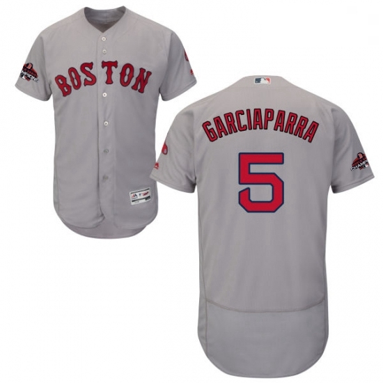 Mens Majestic Boston Red Sox 5 Nomar Garciaparra Grey Road Flex Base Authentic Collection 2018 World Series Jersey Mens Majestic Boston Red Sox 5 Nomar Garciaparra Grey Road Flex Base Authentic Collection 2018 World Series Jersey