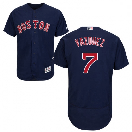 Mens Majestic Boston Red Sox 7 Christian Vazquez Navy Blue Alternate Flex Base Authentic Collection 2018 World Series Jersey Mens Majestic Boston Red Sox 7 Christian Vazquez Navy Blue Alternate Flex Base Authentic Collection 2018 World Series Jersey