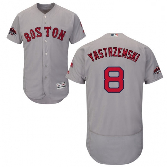 Mens Majestic Boston Red Sox 8 Carl Yastrzemski Grey Road Flex Base Authentic Collection 2018 World Series Jersey Mens Majestic Boston Red Sox 8 Carl Yastrzemski Grey Road Flex Base Authentic Collection 2018 World Series Jersey
