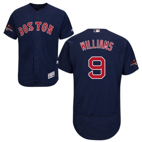 Mens Majestic Boston Red Sox 9 Ted Williams Navy Blue Alternate Flex Base Authentic Collection 2018 World Series Jersey Mens Majestic Boston Red Sox 9 Ted Williams Navy Blue Alternate Flex Base Authentic Collection 2018 World Series Jersey