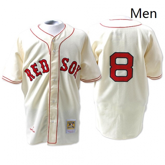 Mens Mitchell and Ness 1967 Boston Red Sox 8 Carl Yastrzemski Authentic Cream Throwback MLB Jersey Mens Mitchell and Ness 1967 Boston Red Sox 8 Carl Yastrzemski Authentic Cream Throwback MLB Jersey