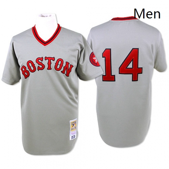 Mens Mitchell and Ness Boston Red Sox 14 Jim Rice Replica Grey Throwback MLB Jersey Mens Mitchell and Ness Boston Red Sox 14 Jim Rice Replica Grey Throwback MLB Jersey