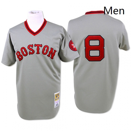 Mens Mitchell and Ness Boston Red Sox 8 Carl Yastrzemski Replica Grey Throwback MLB Jersey Mens Mitchell and Ness Boston Red Sox 8 Carl Yastrzemski Replica Grey Throwback MLB Jersey