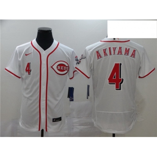 Reds 4 Shogo Akiyama White 2020 Nike Flexbase Jersey Reds 4 Shogo Akiyama White 2020 Nike Flexbase Jersey