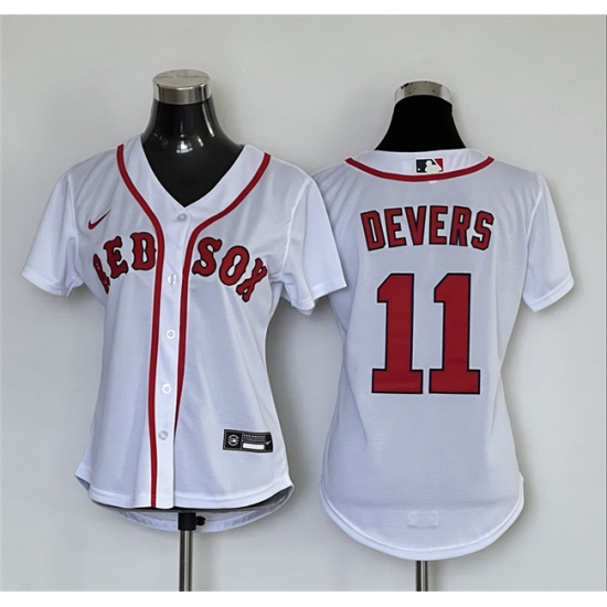Women Boston Red Sox 11 Rafael Devers White Cool Base Stitched Jersey Women Boston Red Sox 11 Rafael Devers White Cool Base Stitched Jersey